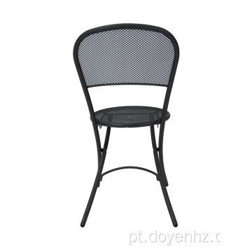 Cadeira dobrável de malha de metal ao ar livre